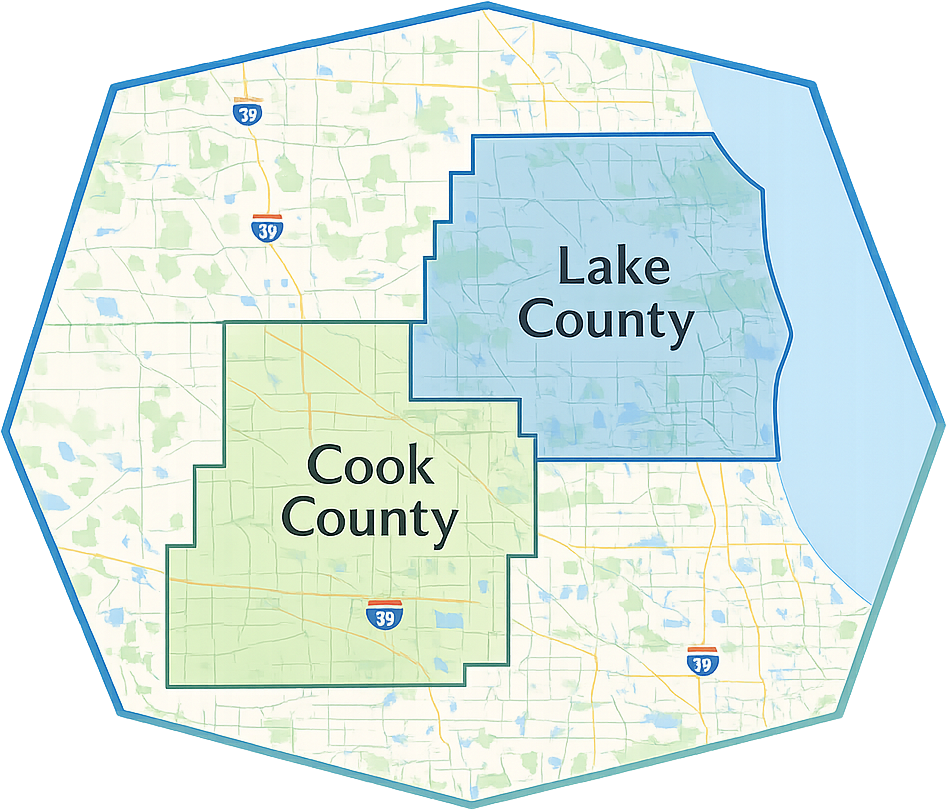 Cook County and Lake County